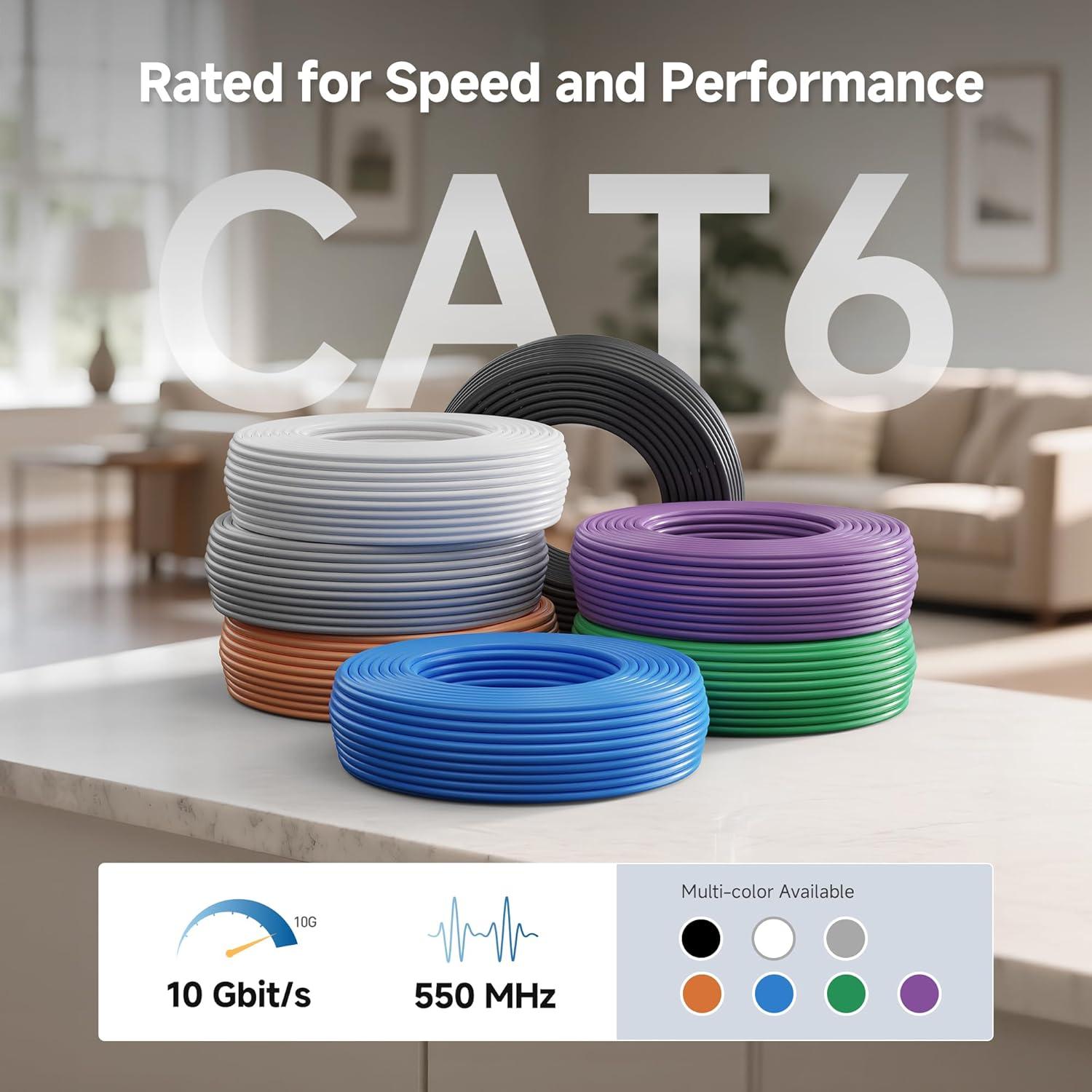 imageCable Matters UL Listed 10Gbps inWall CM Rated 23AWG Bare Copper Cat 6 Cable  500ft Solid UTP Cat6 Bulk Ethernet Cable Cat6 Ethernet Cord BlueBlack