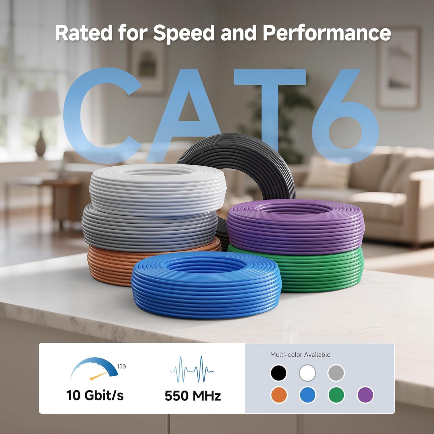imageCable Matters UL Listed 10Gbps inWall CM Rated 23AWG Bare Copper Cat 6 Cable  500ft Solid UTP Cat6 Bulk Ethernet Cable Cat6 Ethernet Cord BlueBlue