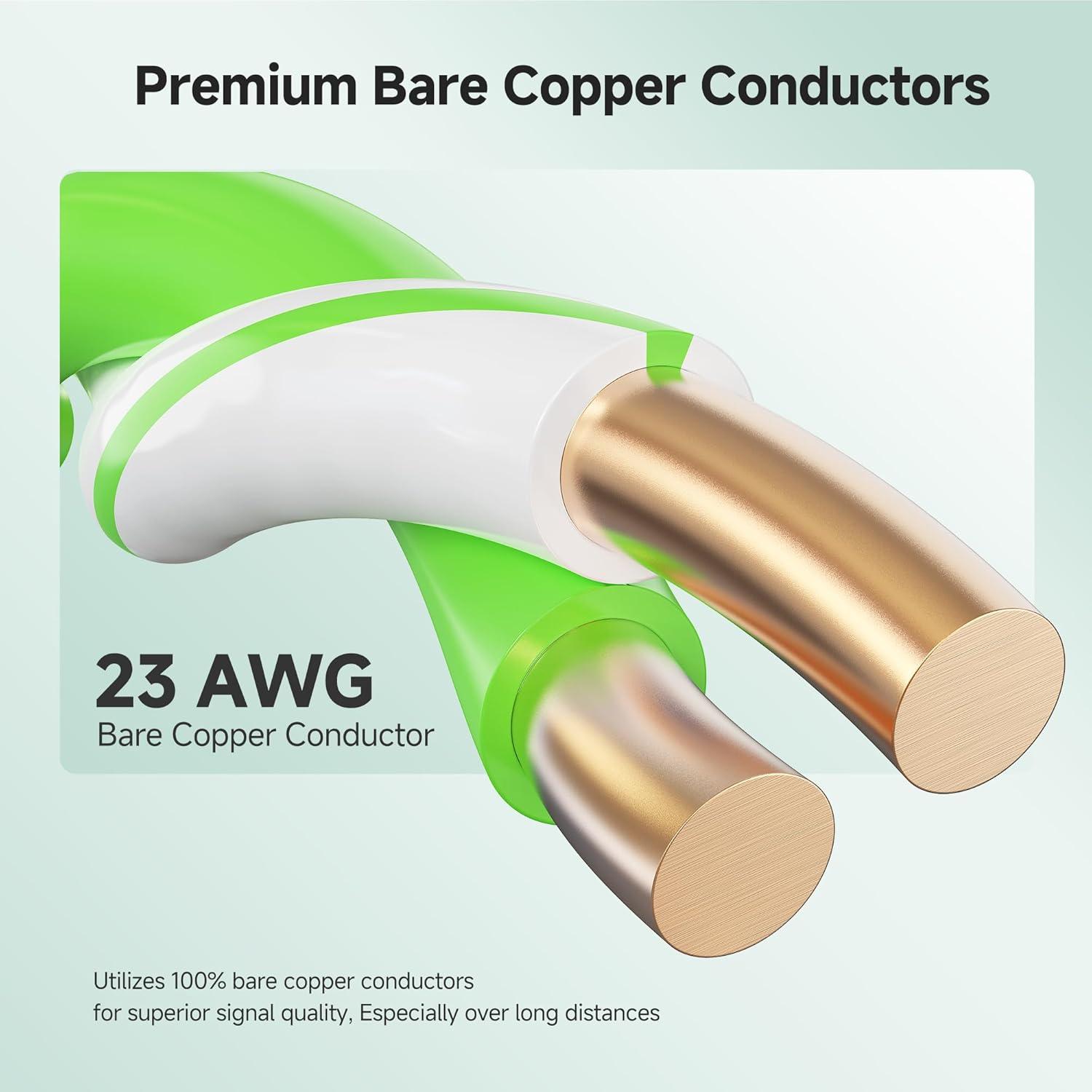 imageCable Matters UL Listed 10Gbps inWall CM Rated 23AWG Bare Copper Cat 6 Cable  500ft Solid UTP Cat6 Bulk Ethernet Cable Cat6 Ethernet Cord BlueGreen