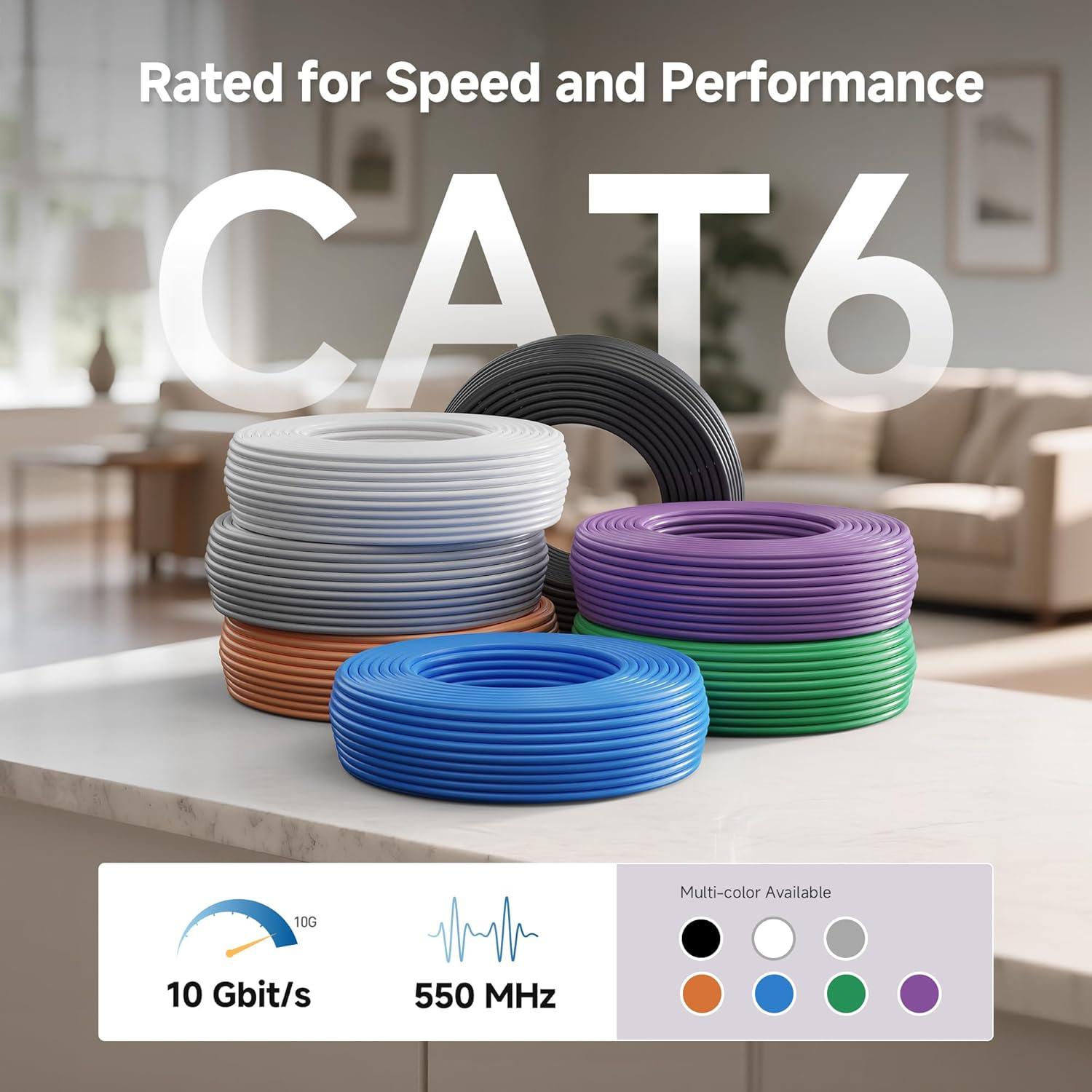 imageCable Matters UL Listed 10Gbps inWall CM Rated 23AWG Bare Copper Cat 6 Cable  500ft Solid UTP Cat6 Bulk Ethernet Cable Cat6 Ethernet Cord BluePurple