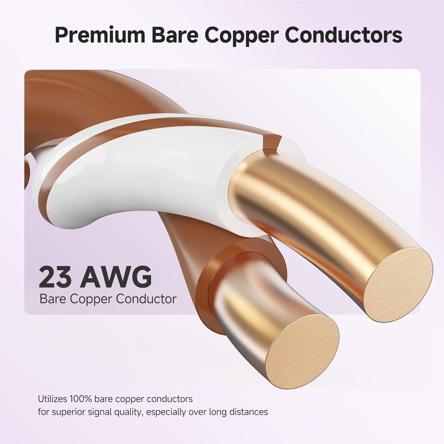 imageCable Matters UL Listed 10Gbps inWall CM Rated 23AWG Bare Copper Cat 6 Cable  500ft Solid UTP Cat6 Bulk Ethernet Cable Cat6 Ethernet Cord BluePurple
