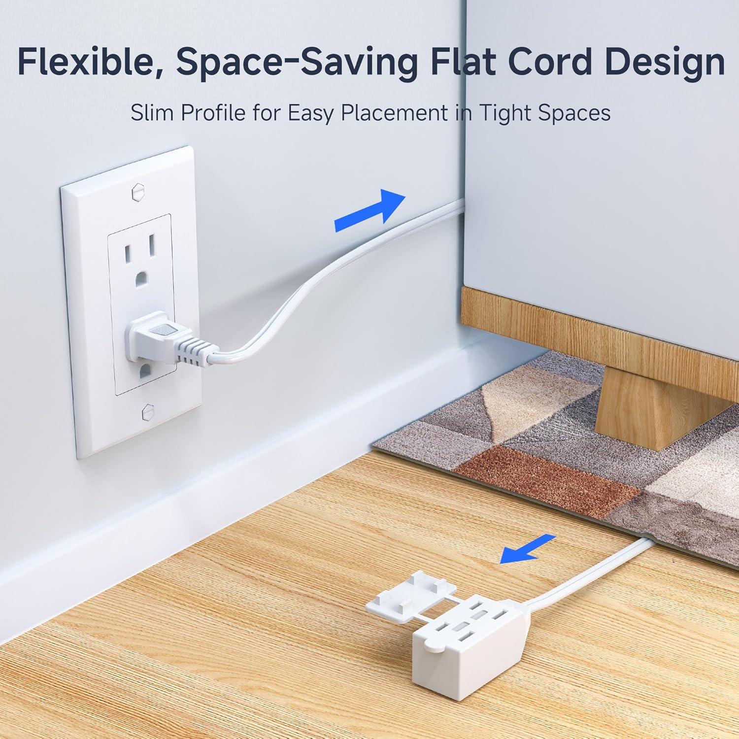 imageUL Listed Cable Matters 2Pack 16 AWG 2 Prong Extension Cord 6 ft 13A 3Outlet Extension Cords with Tamper Guard 13 Amp 1625 Watts WhiteWhite