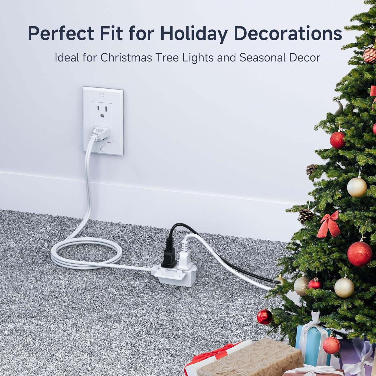 imageUL Listed Cable Matters 2Pack 16 AWG 2 Prong Extension Cord 6 ft 13A 3Outlet Extension Cords with Tamper Guard 13 Amp 1625 Watts WhiteWhite