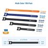imageCable Matters 100Pack 8inch HookandLoop Reusable Wire TiesCable Ties with 42 lbs Tensile Strength  MultiColor Black Blue and Orange Cord Ties Cord Wrap Zip Ties Cable Management Straps4 6 8inch