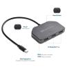 imageCable Matters 101075 Triple Monitor Mini DisplayPortDisplayPort Hub 3X 4K Display Port Splitter 3Port DP 14 Enabled for 8K and 4K 120Hz HDR for Windows Only NOT Compatible with macOS