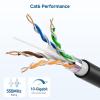 imageCable Matters 10Gbps UV Resistant 23AWG Outdoor Cat6 Ethernet Cable  500ft Solid Bare Copper UTP 550MHz Bulk Weatherproof Cable for PoE IP Cameras500 Feet