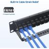 imageCable Matters 1U 19Inch 24Port 10Gbps Cat6 Ethernet Patch Panel with Inline Keystone and Cable Management Bar Rackmount or Wall Mount Network Patch Panel
