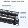 imageCable Matters 1U 19Inch 24Port 10Gbps Cat6 Ethernet Patch Panel with Inline Keystone and Cable Management Bar Rackmount or Wall Mount Network Patch Panel