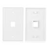imageCable Matters 2Pack 1Port Ethernet Wall Plate White Cat6 Wall Plate Cat5e Ethernet Outlet with White RJ45 Keystone JackBlue