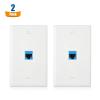 imageCable Matters 2Pack 1Port Ethernet Wall Plate White Cat6 Wall Plate Cat5e Ethernet Outlet with White RJ45 Keystone JackBlue