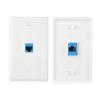 imageCable Matters 2Pack 1Port Ethernet Wall Plate White Cat6 Wall Plate Cat5e Ethernet Outlet with White RJ45 Keystone JackBlue