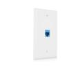 imageCable Matters 2Pack 1Port Ethernet Wall Plate White Cat6 Wall Plate Cat5e Ethernet Outlet with White RJ45 Keystone JackBlue
