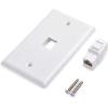 imageCable Matters 2Pack 1Port Ethernet Wall Plate White Cat6 Wall Plate Cat5e Ethernet Outlet with White RJ45 Keystone JackWhite