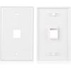 imageCable Matters 2Pack 1Port Ethernet Wall Plate White Cat6 Wall Plate Cat5e Ethernet Outlet with White RJ45 Keystone JackWhite