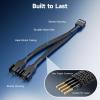 imageCable Matters 2Pack 2 Way 4 Pin PWM Fan Splitter Cable  4 Inches PC Fan Splitter 1 to 2 Converter PCFan Extension Cable