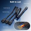 imageCable Matters 2Pack 3 Way 4 Pin PWM Fan Splitter Cable  12 Inches  30cm 1x PWMControlled Fan with 2 Follower Fans PC Fan Splitter 1 to 3 Converter PCFan Extension Cable