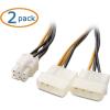 imageCable Matters 2Pack 6 Pin PCIe to Molex Power Cable 6 Inches 2 Molex to 6 Pin PCIe