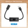 imageCable Matters 2Pack USB On Off Switch  3ft Support Data and Power Short USBA Extension Cable with ON Off USB Power Switch1 ft