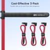 imageCable Matters 3Pack 90 Degree SATA Cable  18 Inch SATA III 6Gbps Right Angle Data Cable for SSD HDD CDDVD Drives Hard Drive Optical Drive Gaming PC Desktop Motherboard BlackRed
