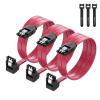 imageCable Matters 3Pack 90 Degree SATA Cable  18 Inch SATA III 6Gbps Right Angle Data Cable for SSD HDD CDDVD Drives Hard Drive Optical Drive Gaming PC Desktop Motherboard BlackRed