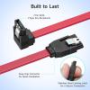 imageCable Matters 3Pack 90 Degree SATA Cable  18 Inch SATA III 6Gbps Right Angle Data Cable for SSD HDD CDDVD Drives Hard Drive Optical Drive Gaming PC Desktop Motherboard BlackRed