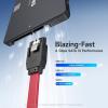 imageCable Matters 3Pack 90 Degree SATA Cable  18 Inch SATA III 6Gbps Right Angle Data Cable for SSD HDD CDDVD Drives Hard Drive Optical Drive Gaming PC Desktop Motherboard BlackRed