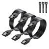 imageCable Matters 3Pack Straight SATA Cable  18 Inch SATA III 6Gbps Data Cable for SSD HDD CDDVD Drives Hard Drive Optical Drive Gaming PC Desktop Motherboard BlackBlack