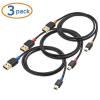 imageCable Matters 3Pack USB to Mini USB Cable  3ft USBA to MiniUSB 20 Cable Compatible with Blue YetiBlue Snowball iCE Microphone Canon RebelPowerShotEOS Cameras PS3 Game Controller Black3 ft