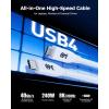 imageCable Matters 40Gbps USB 4 Cable  26ft Supports Up to 8K60Hz  4K240Hz Video 240W Charging 40Gbps Data Transfer USB4 Cable Black Compatible with Thunderbolt 4 MacBook XPS Surface ProWhite
