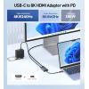 imageCable Matters 48Gbps USB C to HDMI 21 Adapter with 140W Charging for MacOS Windows Supports 4K240Hz 8K60Hz HDR Thunderbolt to HDMI Adapter Compatible for MacBook XPS NO VRR Support