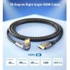 imageCable Matters 48Gbps Ultra HD 8K Right Angle HDMI Cable 66 ft 90 Degree HDMI Cable with 8K60Hz 4K240Hz and HDR Support in BlackBlack