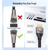 imageCable Matters 48Gbps Ultra HD 8K Right Angle HDMI Cable 66 ft 90 Degree HDMI Cable with 8K60Hz 4K240Hz and HDR Support in BlackBlack