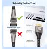 imageCable Matters 48Gbps Ultra HD 8K Right Angle HDMI Cable 66 ft 90 Degree HDMI Cable with 8K60Hz 4K240Hz and HDR Support in BlackBlack