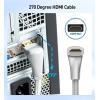 imageCable Matters 48Gbps Ultra HD 8K Right Angle HDMI Cable 66 ft 90 Degree HDMI Cable with 8K60Hz 4K240Hz and HDR Support in BlackGray