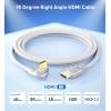 imageCable Matters 48Gbps Ultra HD 8K Right Angle HDMI Cable 66 ft 90 Degree HDMI Cable with 8K60Hz 4K240Hz and HDR Support in BlackGray