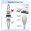 imageCable Matters 48Gbps Ultra HD 8K Right Angle HDMI Cable 66 ft 90 Degree HDMI Cable with 8K60Hz 4K240Hz and HDR Support in BlackGray