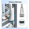 imageCable Matters 48Gbps Ultra HD 8K Right Angle HDMI Cable 66 ft 90 Degree HDMI Cable with 8K60Hz 4K240Hz and HDR Support in BlackGray