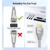 imageCable Matters 48Gbps Ultra HD 8K Right Angle HDMI Cable 66 ft 90 Degree HDMI Cable with 8K60Hz 4K240Hz and HDR Support in BlackGray