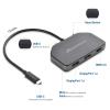imageCable Matters 4K Triple Display USB C Hub with 2X DisplayPort 1x HDMI and 100W Charging for Windows  DisplayPort 14 and DSC 12 Enabled for Triple 4K 60Hz Display  Not Compatible with Mac