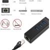 imageCable Matters 4in1 USB C Hub Ethernet Support Gigabit Network USB C Ethernet Hub Thunderbolt LAN Adapter with 101001000Mbps Network Black