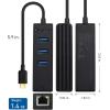 imageCable Matters 4in1 USB C Hub Ethernet Support Gigabit Network USB C Ethernet Hub Thunderbolt LAN Adapter with 101001000Mbps Network Black