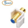 imageCable Matters 5 Pack RG6 Keystone Jack Insert Coaxial Keystone Jack Insert Gender Changer