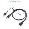 imageCable Matters 5Gbps Micro USB 30 to USB Splitter Cable  20 Inches MicroB 30 to Dual USBA for Data and Extra Power MicroUSB 30 to USBA Y Cable