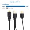 imageCable Matters 5Gbps Micro USB 30 to USB Splitter Cable  20 Inches MicroB 30 to Dual USBA for Data and Extra Power MicroUSB 30 to USBA Y Cable
