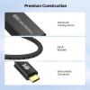 imageCable Matters Braided Aluminum USB C to HDMI Adapter Support 4K 60Hz 2K 144Hz and HDR HDMI to USB C Adapter in Matte Black for iPhone 1615 Pro Max Plus MacBook Pro Dell XPS Surface ProBlack