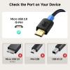 imageCable Matters Braided USB C to Micro USB Cable  33ft 3A15W Charging 480Mbps Data MicroUSB to USBC Cable MicroB 20 Cord for Game Controller Camera GPS Dash Cam and More Black6 Feet