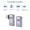 imageCable Matters ComboPack 40Gbps Right Angle USBC Adapter Kit Up to 4K240Hz Video 240W Charging 40Gbps Data Transfer 90 Degree USB C Adapter Compatible with Thunderbolt 4 iPhone 16 Steam DeckCombo  Regular