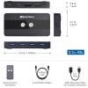 imageCable Matters Dual 4K 60Hz USB C KVM Switch for 2 Computers 2 Monitors Not Work with Desktop PCs or Chromebooks with RF Remote Control HDMI DisplayPort ampamp 4X USB 30 Compatible with Thunderbolt 4