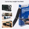 imageCable Matters Hook and Loop Straps with Buckle 30ft Roll with 45 Metal Buckles 06 Inch Wide Adjustable Cable Straps Black1 inch Wide