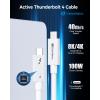 imageCable Matters Intel Certified 40Gbps Active Thunderbolt 4 Cable 66 ft with 100W Charging and 8K Video  Fully Compatible with USB CUSBC USB 4  USB4 and Thunderbolt 3White